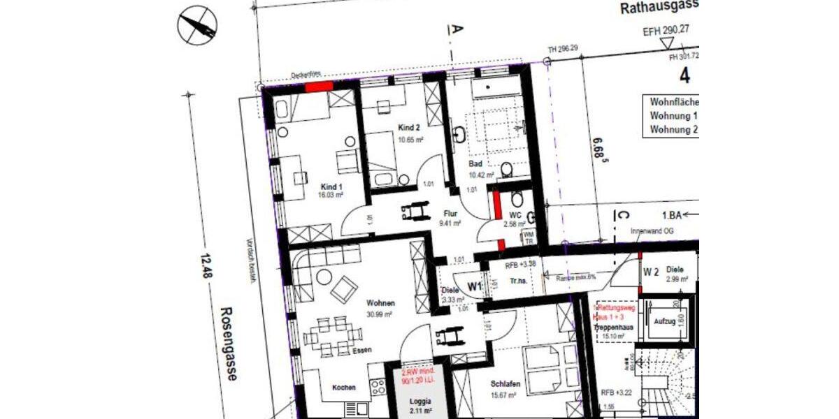 Etagenwohnung Murrhardt - 4 Zimmer, 101 m&sup2;, 1.290&euro; | Angebot:25146630