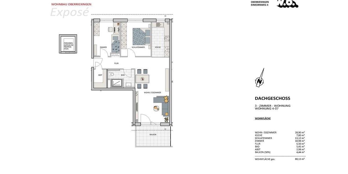 Etagenwohnung Oberriexingen - 3 Zimmer, 80 m&sup2;, 1.180&euro; | Angebot:24862540