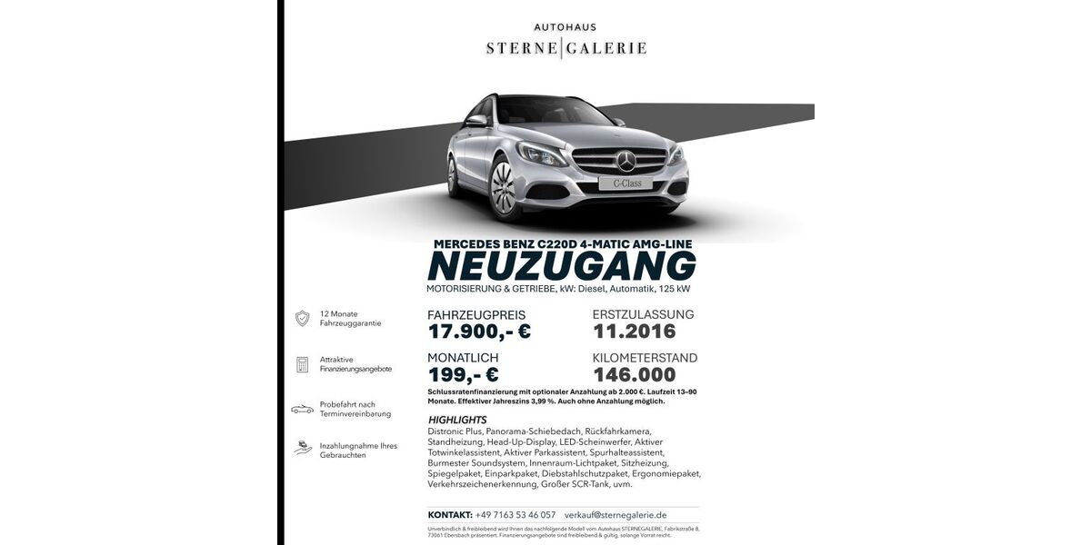 Mercedes-Benz C 220 146.000 km 17.900 &euro; Ebersbach an der Fils 73061