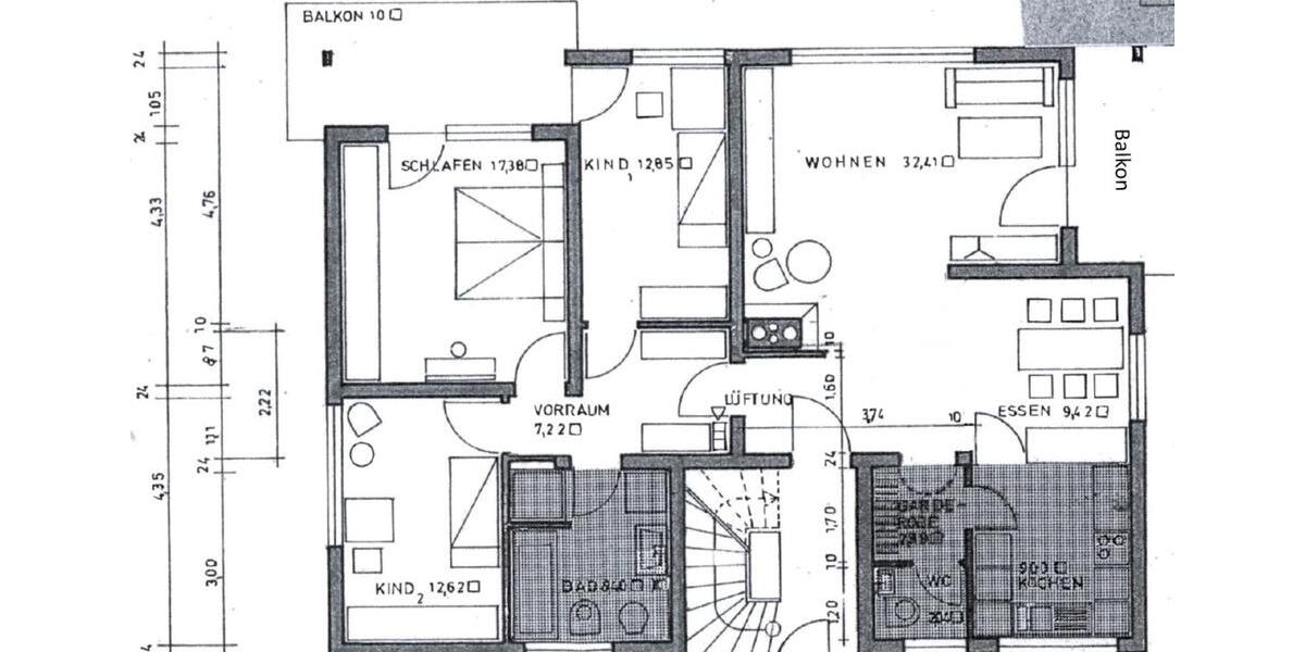 Erdgeschoßwohnung Burgstetten - 6 Zimmer, 174 m&sup2;, 2.000&euro; | Angebot:25925244