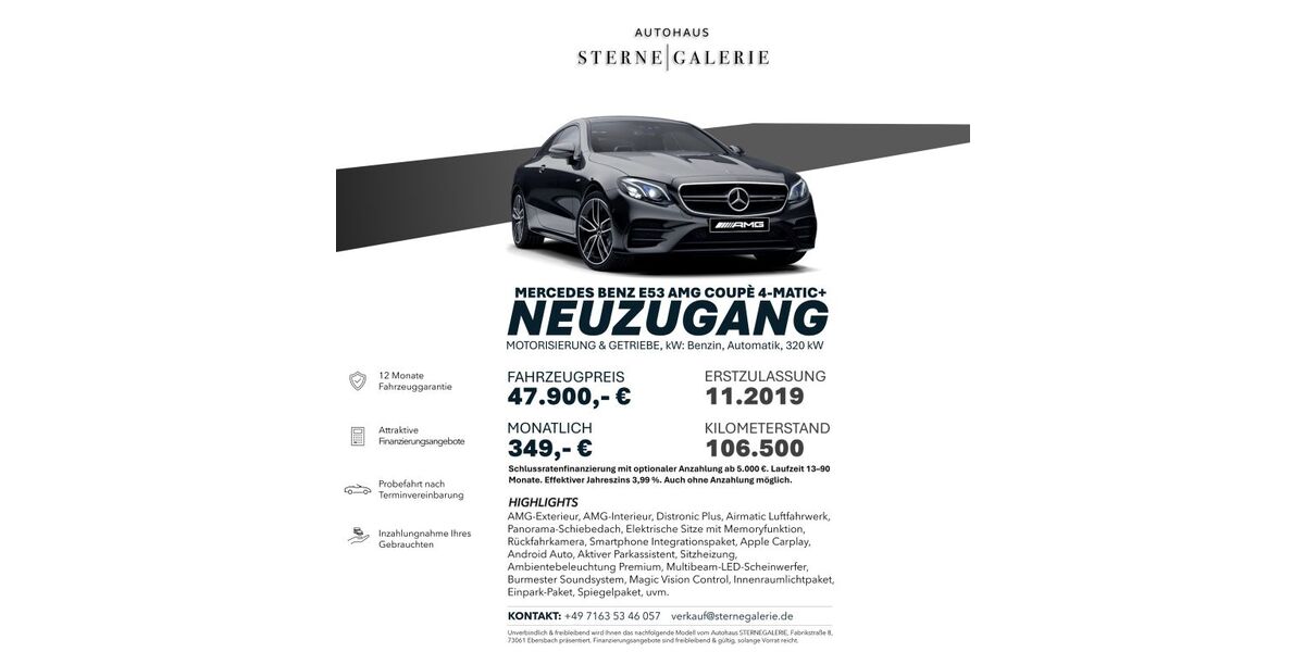 Mercedes-Benz E 53 AMG 106.500 km 47.900 &euro; Ebersbach an der Fils 73061