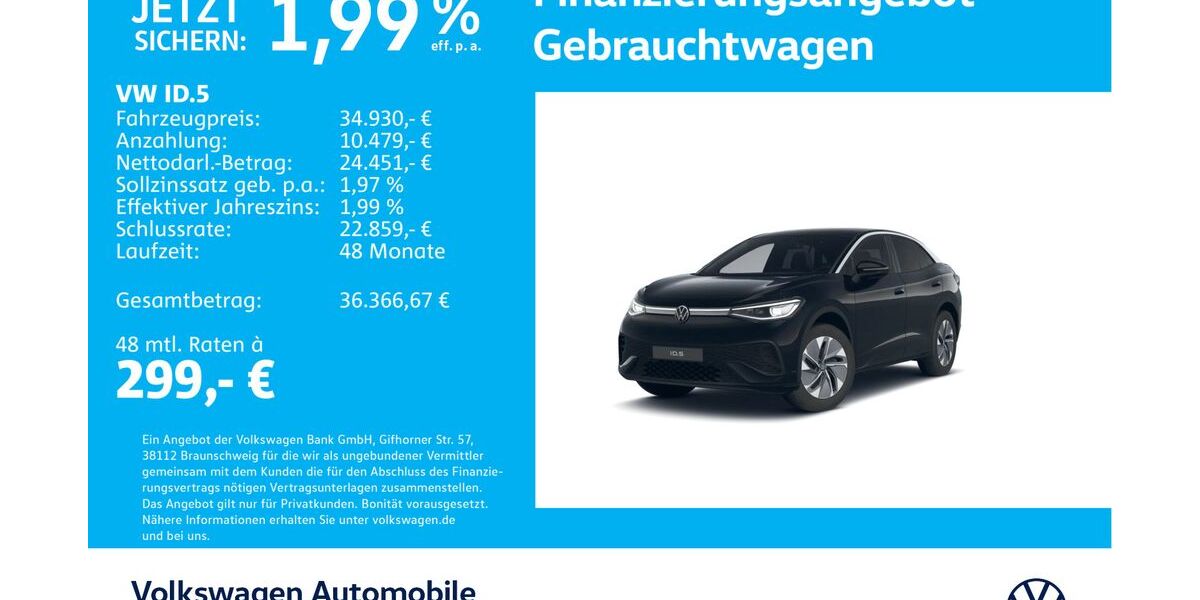 VW ID.5 5.217 km 34.830 &euro; Stuttgart-Feuerbach 70469