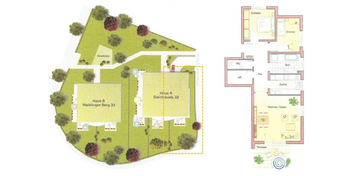 Etagenwohnung Winnenden - 3.5 Zimmer, 89 m&sup2;, 1.390&euro; | Angebot:24830897