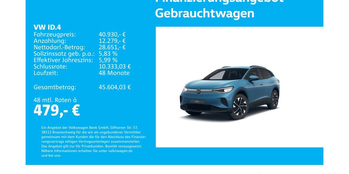 VW ID.4 19.113 km 40.930 &euro; Stuttgart-Wangen 70188