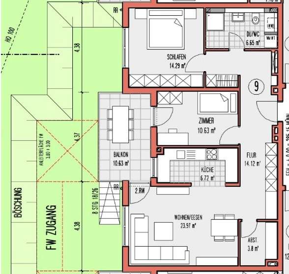 Etagenwohnung Backnang - 3 Zimmer, 84 m&sup2;, 1.355&euro; | Angebot:25385513