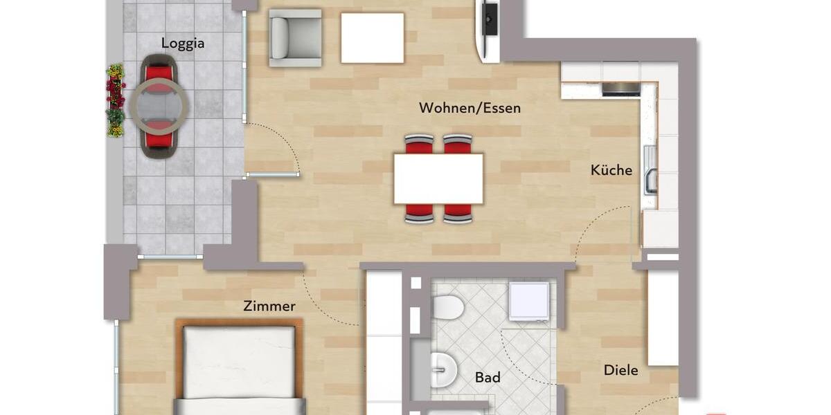 Etagenwohnung Leonberg - 2 Zimmer, 59 m&sup2;, 1.123&euro; | Angebot:23712849