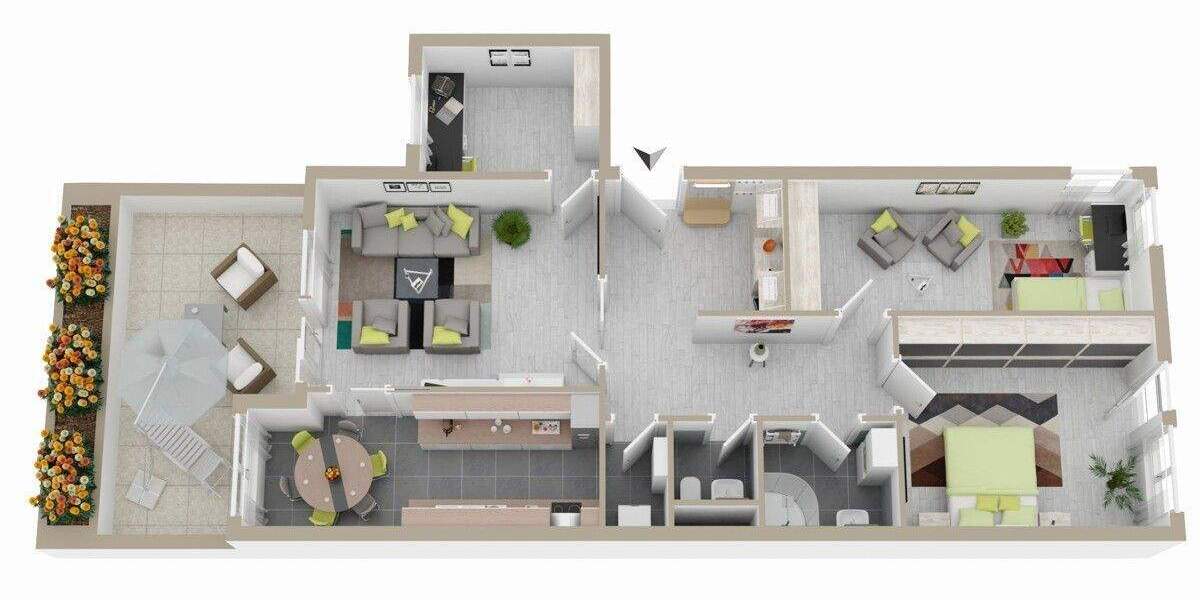 Terrassenwohnung Stuttgart Neugereut - 4 Zimmer, 96 m&sup2;, 398.500&euro; | Angebot:25846061