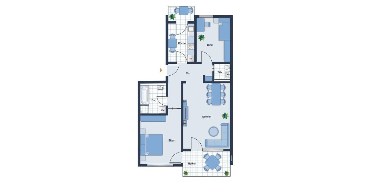 Etagenwohnung Stuttgart / Stammheim Stammheim - 3 Zimmer, 78 m&sup2;, 298.000&euro; | Angebot:26683534