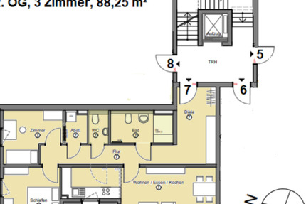 Wohnung Korntal-Münchingen Münchingen - 3 Zimmer, 88 m&sup2;, 1.412&euro; | Angebot:25589032