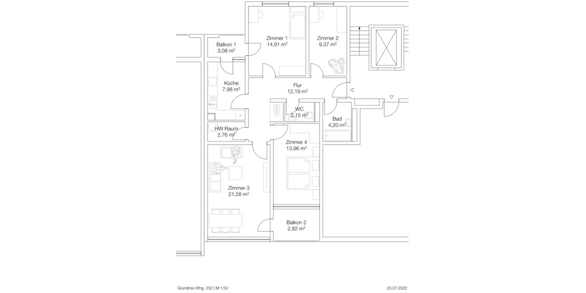 Etagenwohnung Waiblingen Bittenfeld - 4 Zimmer, 94 m&sup2;, 300.000&euro; | Angebot:25718017