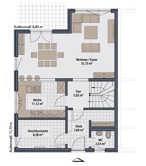 Doppelhaushälfte Frickenhausen - 4 Zimmer, 127 m&sup2;, 1.940&euro; | Angebot:25920769