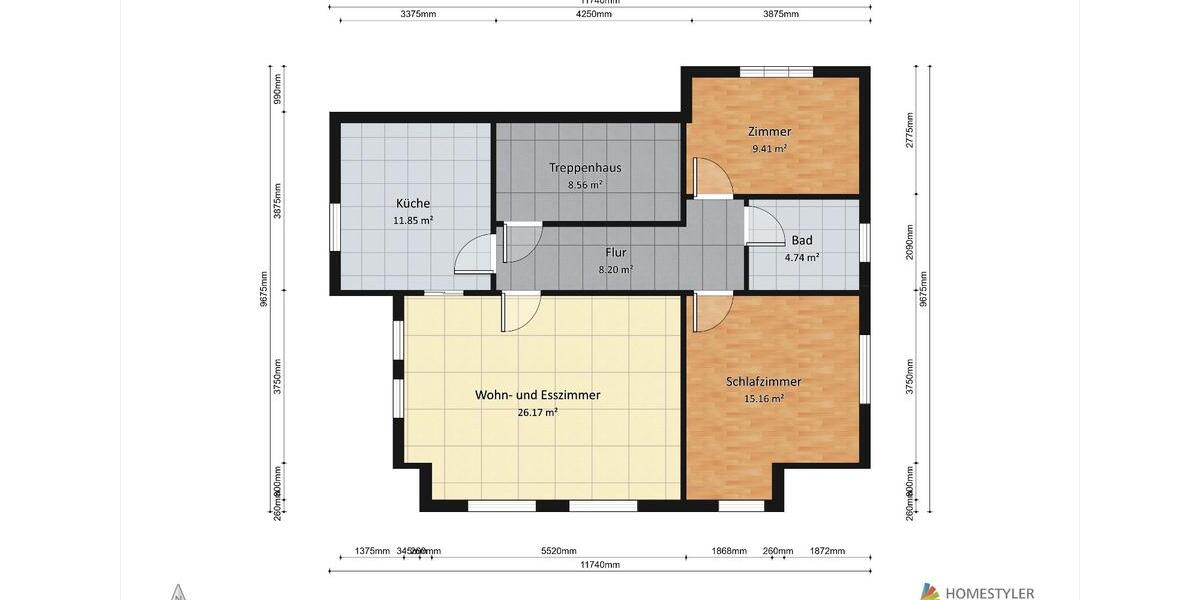 Dachgeschoßwohnung Lauffen am Neckar - 3 Zimmer, 74 m&sup2;, 980&euro; | Angebot:25379644