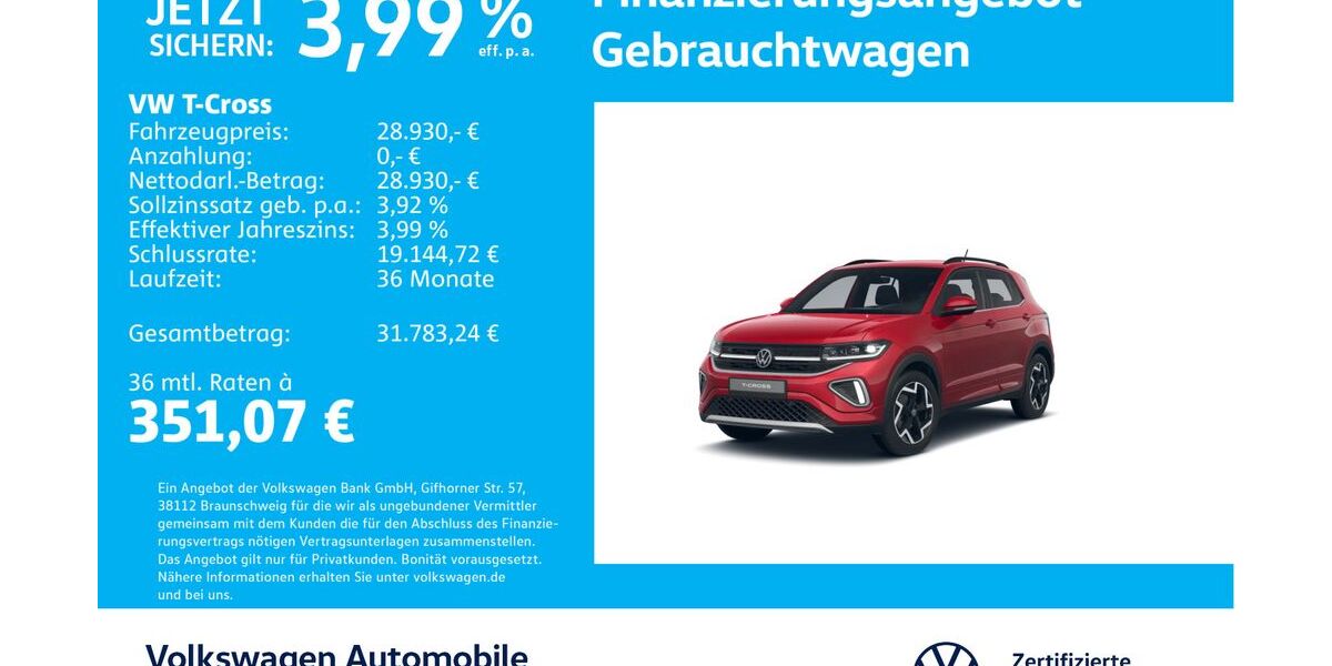 VW T-Cross 11.461 km 27.930 &euro; Stuttgart-Feuerbach 70469