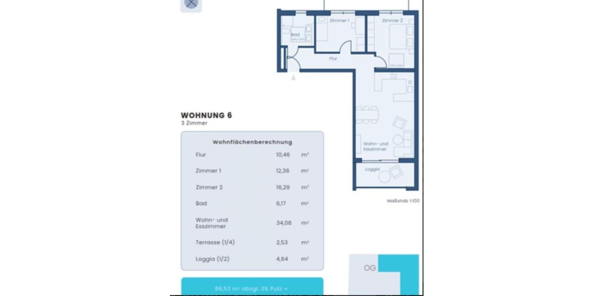 Etagenwohnung Vaihingen an der Enz - 3 Zimmer, 84 m&sup2;, 1.500&euro; | Angebot:24248133