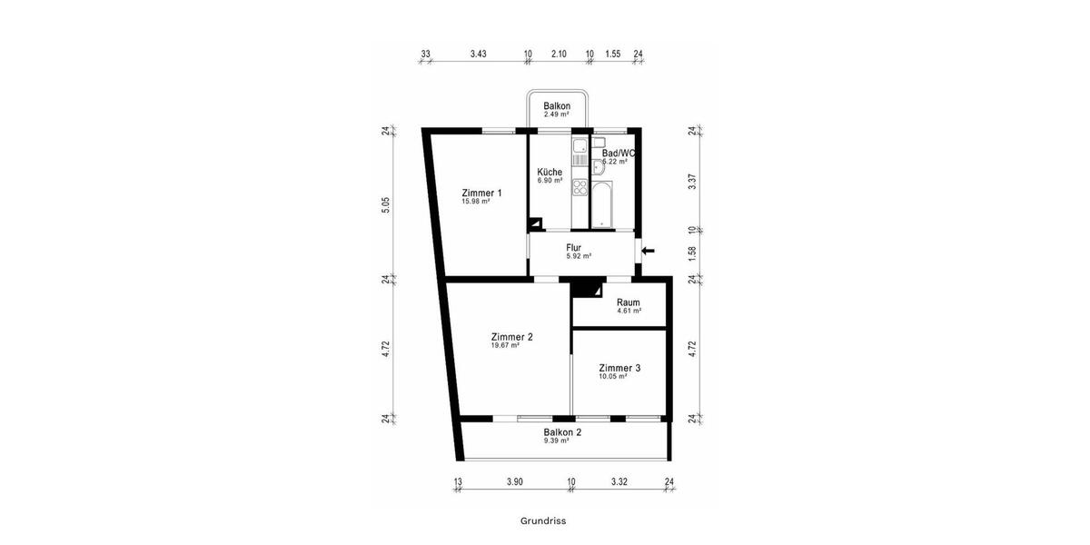 Hochparterre Stuttgart Stuttgart-Nord - 3 Zimmer, 74 m&sup2;, 1.450&euro; | Angebot:26041978