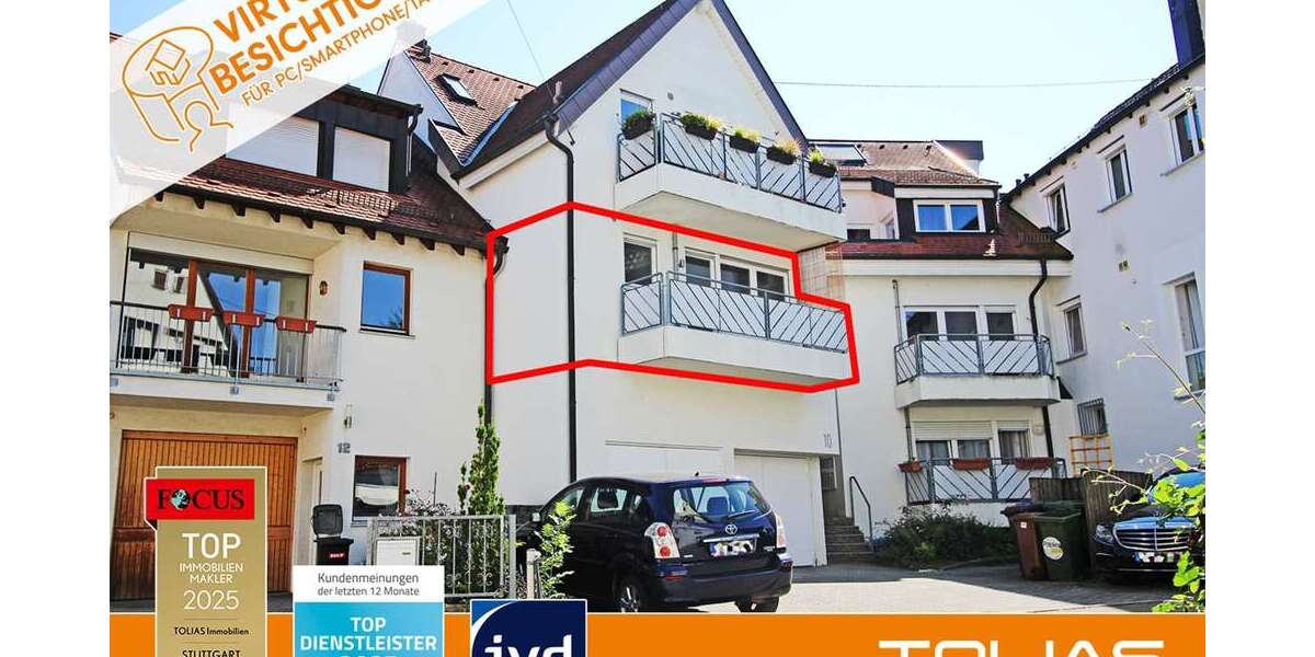 Etagenwohnung Stuttgart Birkach - 3 Zimmer, 82 m&sup2;, 274.000&euro; | Angebot:25881562