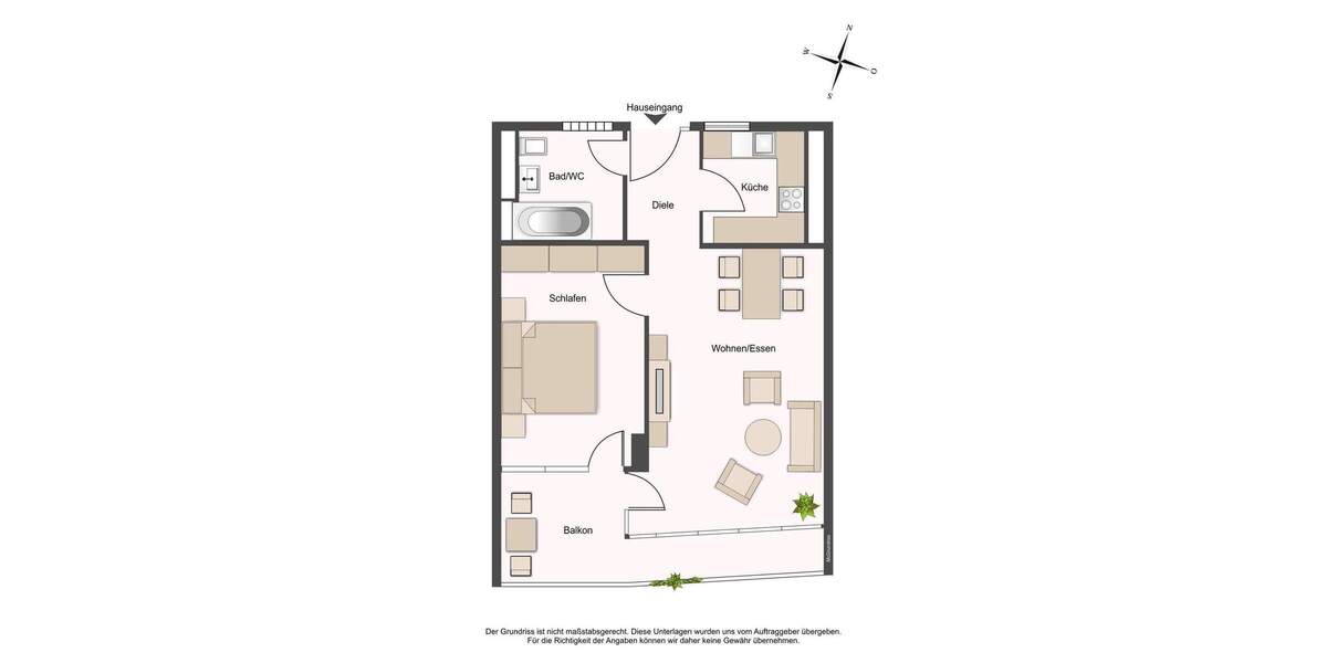 Etagenwohnung Stuttgart Plieningen - 2 Zimmer, 54 m&sup2;, 890&euro; | Angebot:25822706