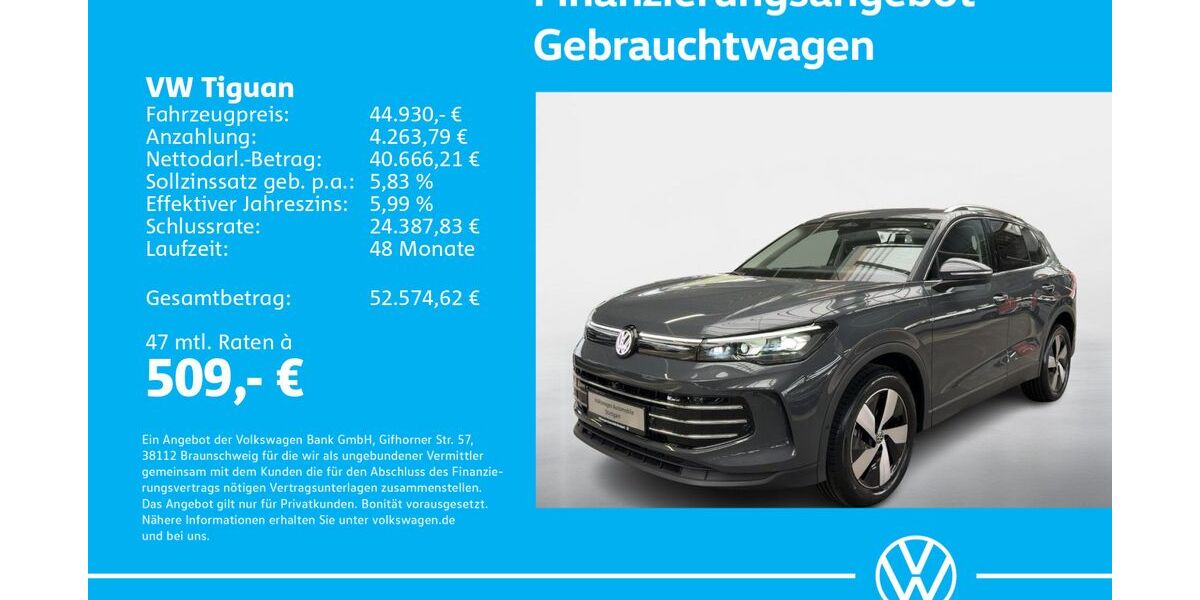 VW Tiguan 1.505 km 44.430 &euro; Stuttgart-Feuerbach 70469