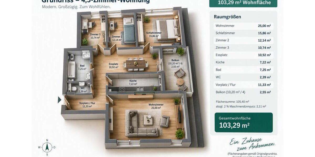 Erdgeschoßwohnung Waiblingen - 4.5 Zimmer, 103 m&sup2;, 1.550&euro; | Angebot:27597199