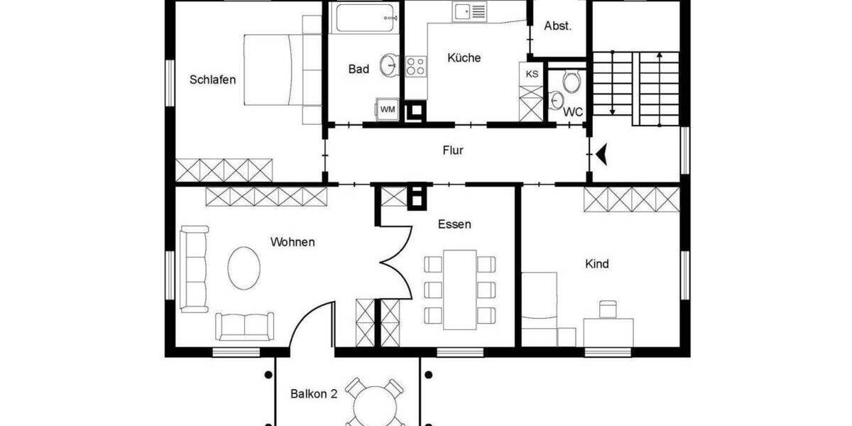 Etagenwohnung Böblingen - 3 Zimmer, 101 m&sup2;, 499.000&euro; | Angebot:25796429