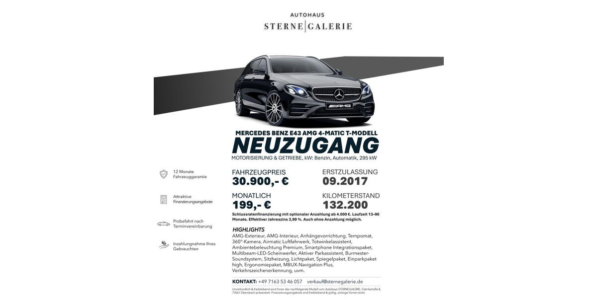 Mercedes-Benz E 43 AMG 132.300 km 30.900 &euro; Ebersbach an der Fils 73061