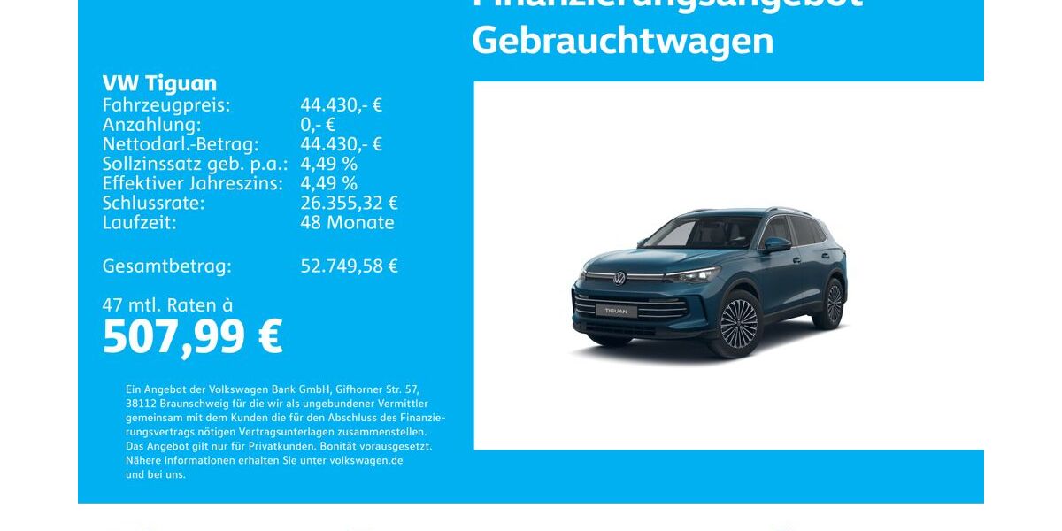 VW Tiguan 4.366 km 43.930 &euro; Stuttgart-Feuerbach 70469
