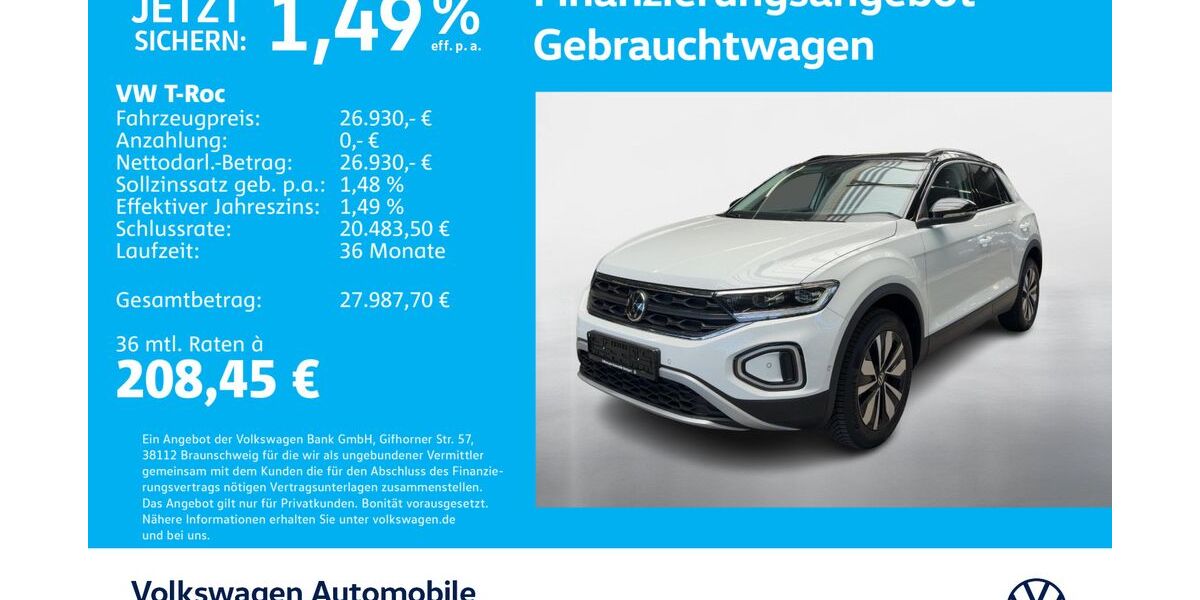 VW T-Roc 25.797 km 26.930 &euro; Stuttgart-Feuerbach 70469