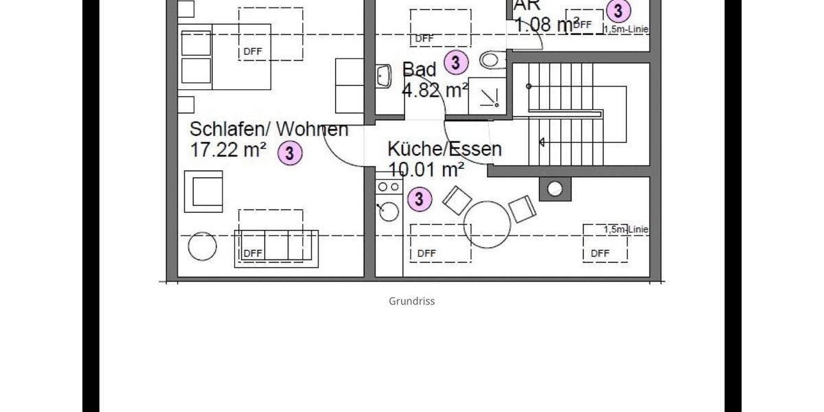 Dachgeschoßwohnung Kirchheim am Neckar - 1.5 Zimmer, 33 m&sup2;, 825&euro; | Angebot:26687964