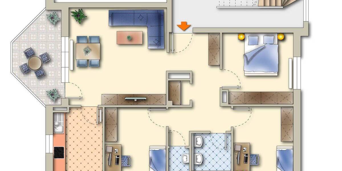 Etagenwohnung Leonberg Höfingen - 4 Zimmer, 95 m&sup2;, 295.000&euro; | Angebot:25797758